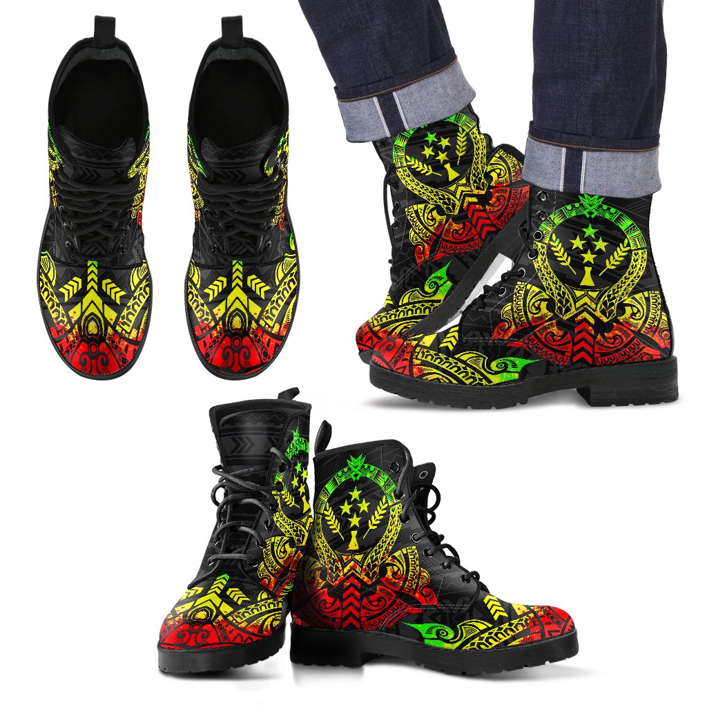 Kosrae Leather Boots - Tribal Reggae Reggae - Polynesian Pride