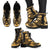 Gambier Islands Leather Boots - Polynesian Tattoo Gold - Polynesian Pride