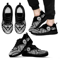 Tahiti Rising Sneakers - Tahiti Flag Polynesian Tattoo (Black) - A16 Unisex Black - Polynesian Pride