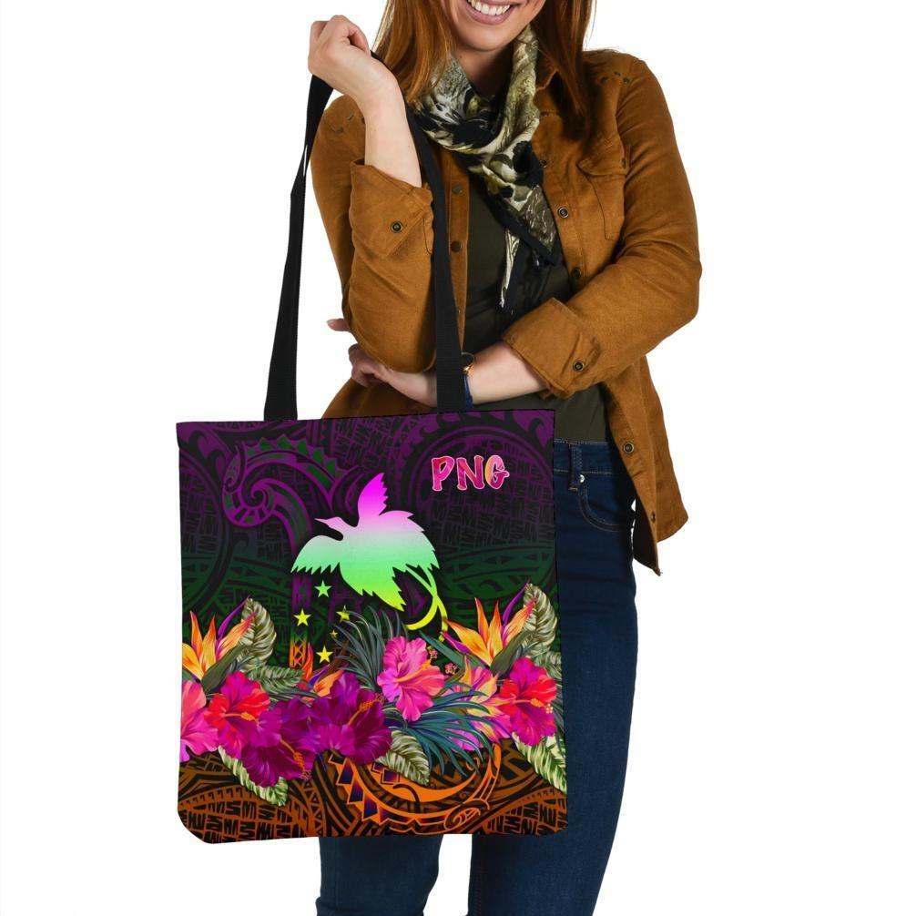 Papua New Guinea Tote Bags - Summer Hibiscus Tote Bag One Size Reggae - Polynesian Pride