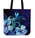 Hawaii Hibiscus Tropical Deep Ocean Turtle Sea Tote Bag Tote Bag One Size Blue - Polynesian Pride