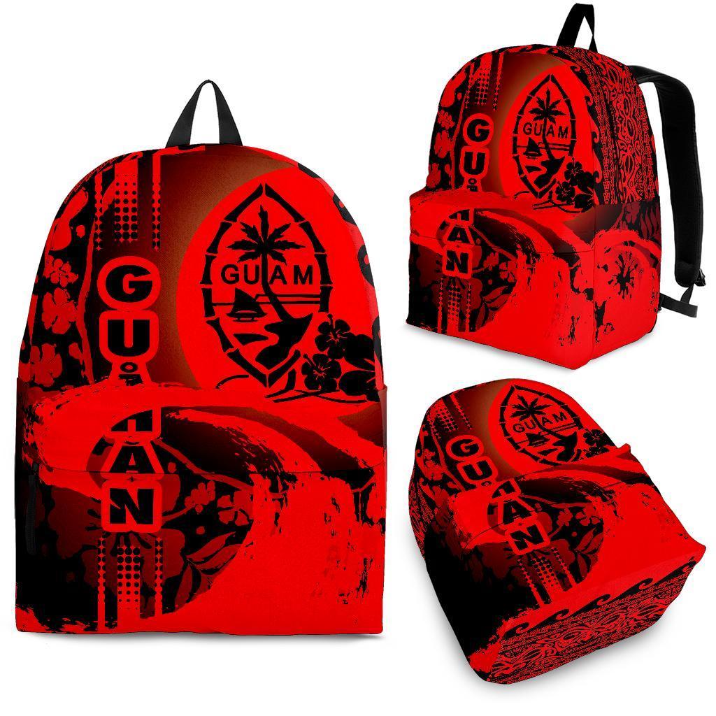 Guam Backpack - Hibiscus And Wave Red Red - Polynesian Pride