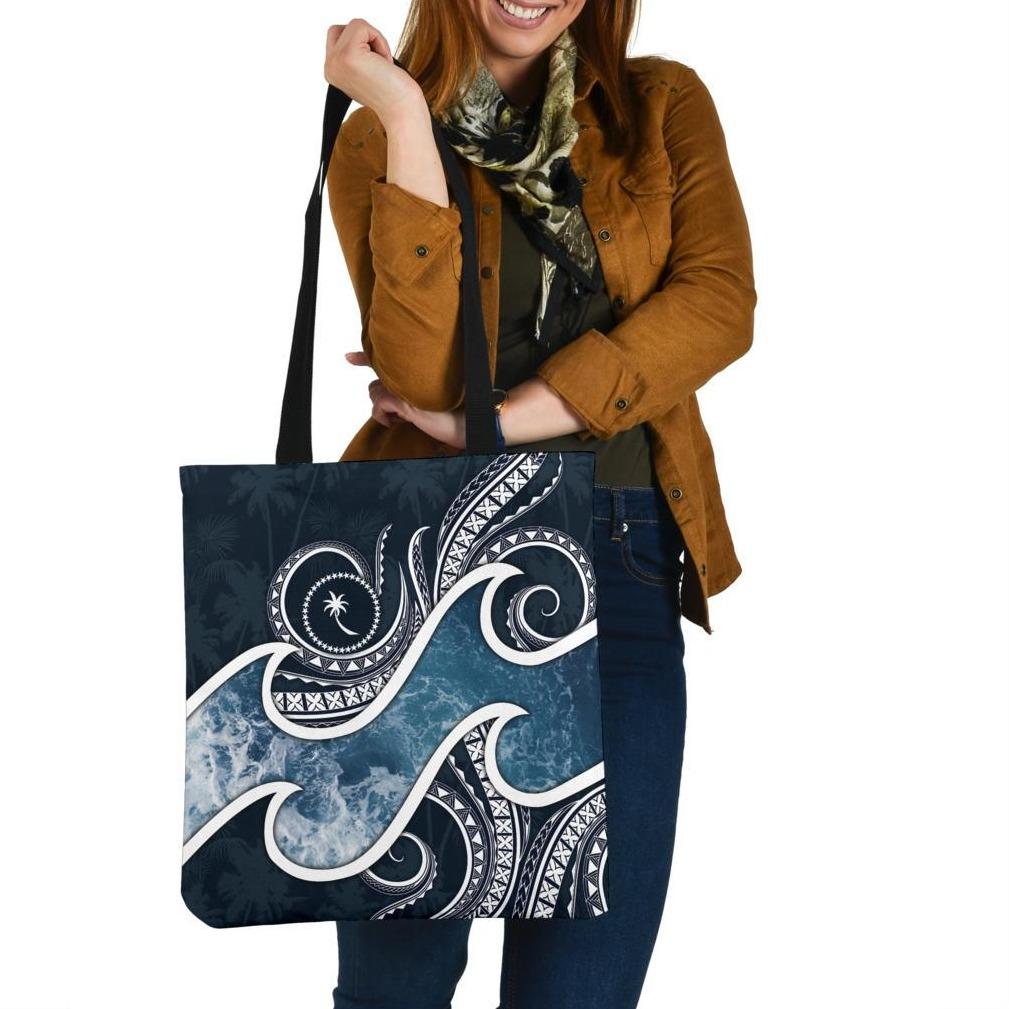 Chuuk Islands Polynesian Tote Bags - Ocean Style Tote Bag One Size Blue - Polynesian Pride