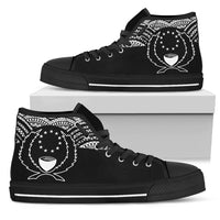 Pohnpei High Top Shoes - Micronesian Black Style Unisex Black - Polynesian Pride