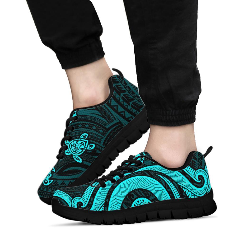 Hawaii Sneakers - Turquoise Kanaka Maoli Tentacle Turtle - Polynesian Pride