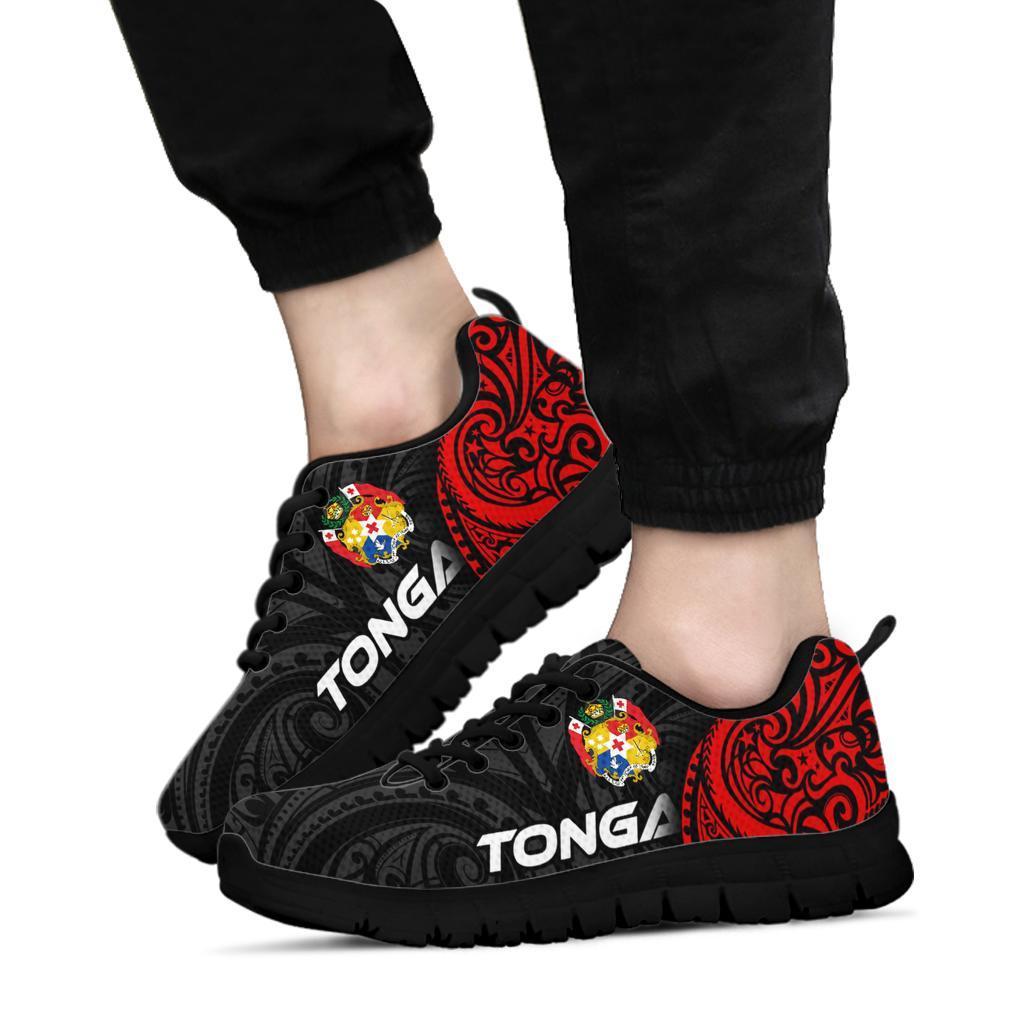 Tonga Polynesian Sneakers - Tongan Spirit Unisex Black - Polynesian Pride