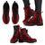 Cook Islands Leather Boots - Polynesian Tattoo Red - Polynesian Pride