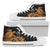 American Samoa Polynesian High Top Shoes - Polynesian Turtle (Golden) Unisex White - Polynesian Pride