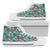 Hawaiian Shoes - Tropical Strelitzia Blue High Top Shoes Mens High Top White - Polynesian Pride