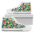 Hawaiian Shoes - Tropical Hibiscus Banana Leafs High Top Shoes Mens High Top White - Polynesian Pride