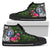 Northern Mariana Islands High Top Shoes - Turtle Plumeria Banana Leaf Unisex Black - Polynesian Pride