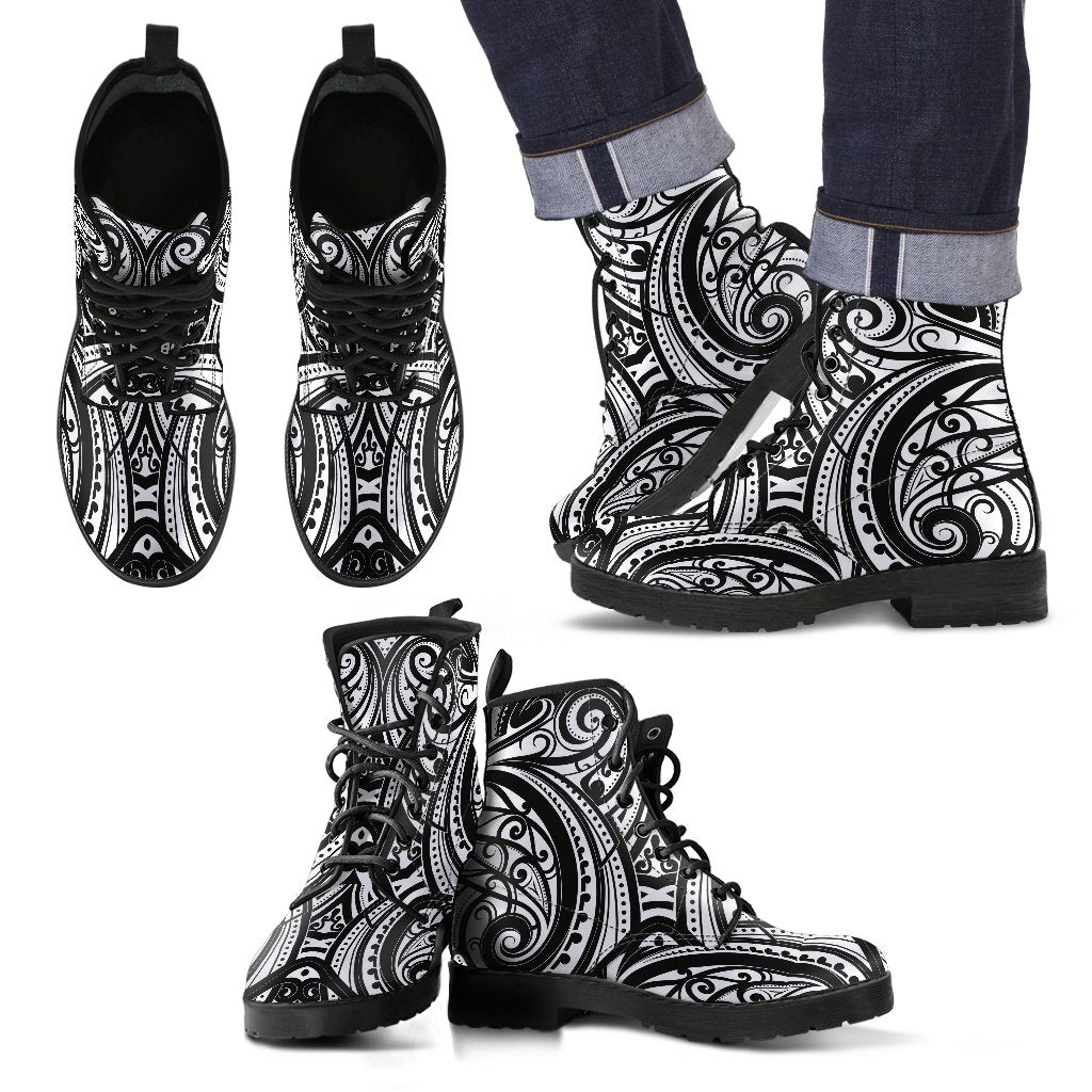 Polynesian Leather Boot 01 Black - Polynesian Pride