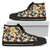 Hawaiian Shoes - Tropical Jungle Parrots And Flamingos Pattern High Top Shoes Womens High Top Black - Polynesian Pride