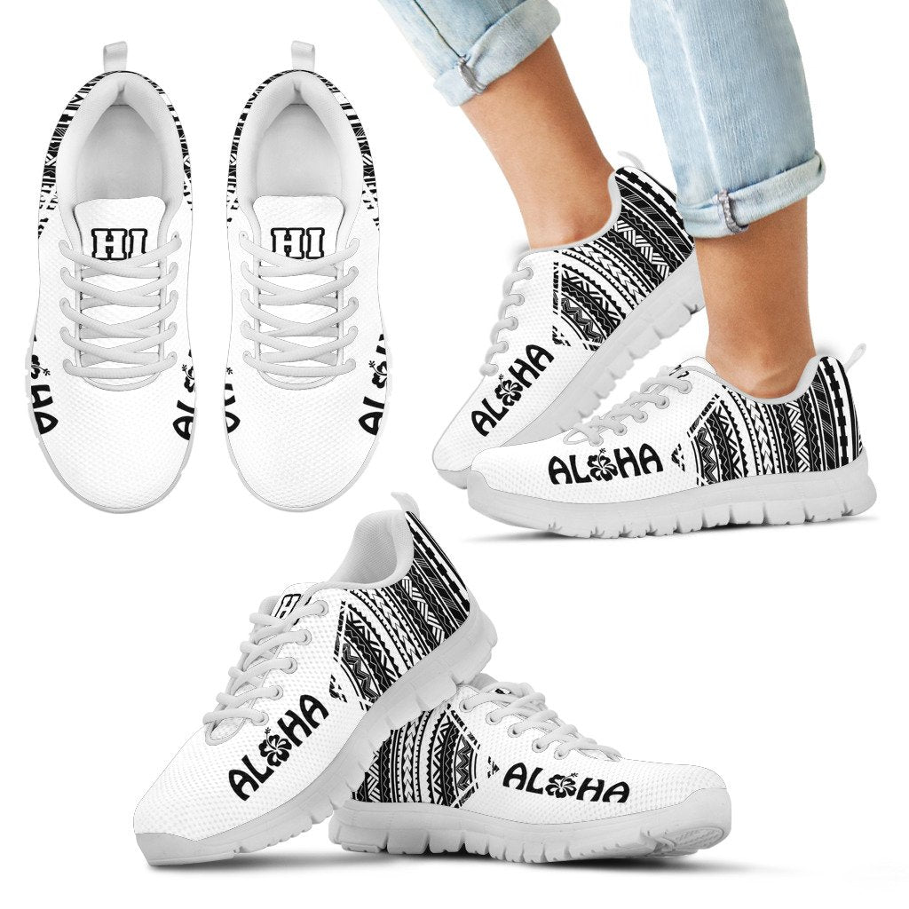 Hawaii Polynesian Triangle Sneakers Kid's Sneakers White - Polynesian Pride