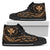 Hawaiian Kanaka State Tattoo Swirly Gold Polynesian High Top Shoes Womens High Top Black - Polynesian Pride