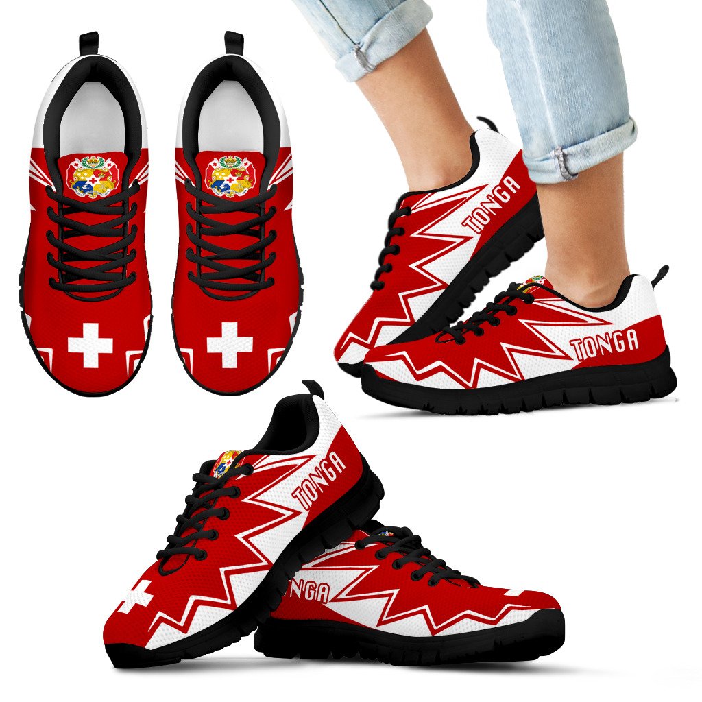 Tonga Sneakers - Tonga Coat Of Arms Thunder Style - Polynesian Pride