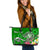 Guam Custom Personalised Large Leather Tote Bag - Turtle Plumeria (Green) Green - Polynesian Pride