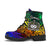 Samoa Leather Boots - Rainbow Polynesian Pattern - Polynesian Pride