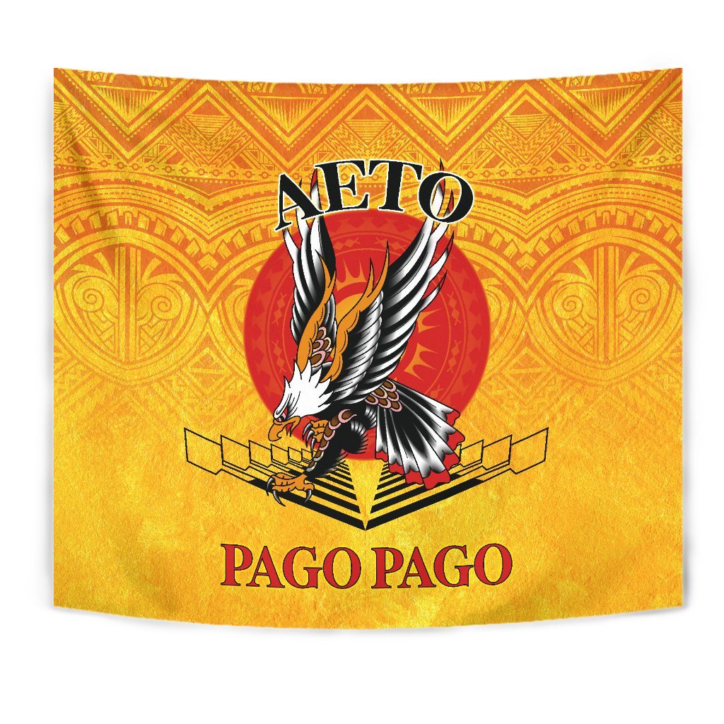 American Samoa Tapestry - Pago Pago Aeto (Ver 2) Wall Tapestry Yellow - Polynesian Pride