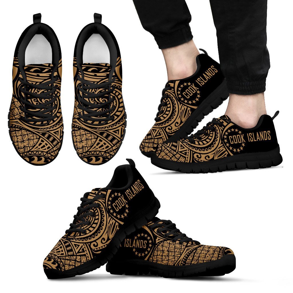 Cook Islands Polynesian Sneakers - Circle Style 06 Men's Sneakers Black - Polynesian Pride