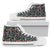 Hawaiian Shoes - Tropical Strelitzia Black High Top Shoes Mens High Top White - Polynesian Pride