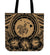 Hawaii Map Honu Hibiscus Gold Polynesian Tote Bag Tote Bag One Size Gold - Polynesian Pride