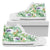 Hawaiian Shoes - Tropical Orange Orchids Strelitzia Monstera High Top Shoes Mens High Top White - Polynesian Pride