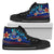 Vanuatu High Top Shoes Blue - Vintage Tribal Mountain Unisex Black - Polynesian Pride