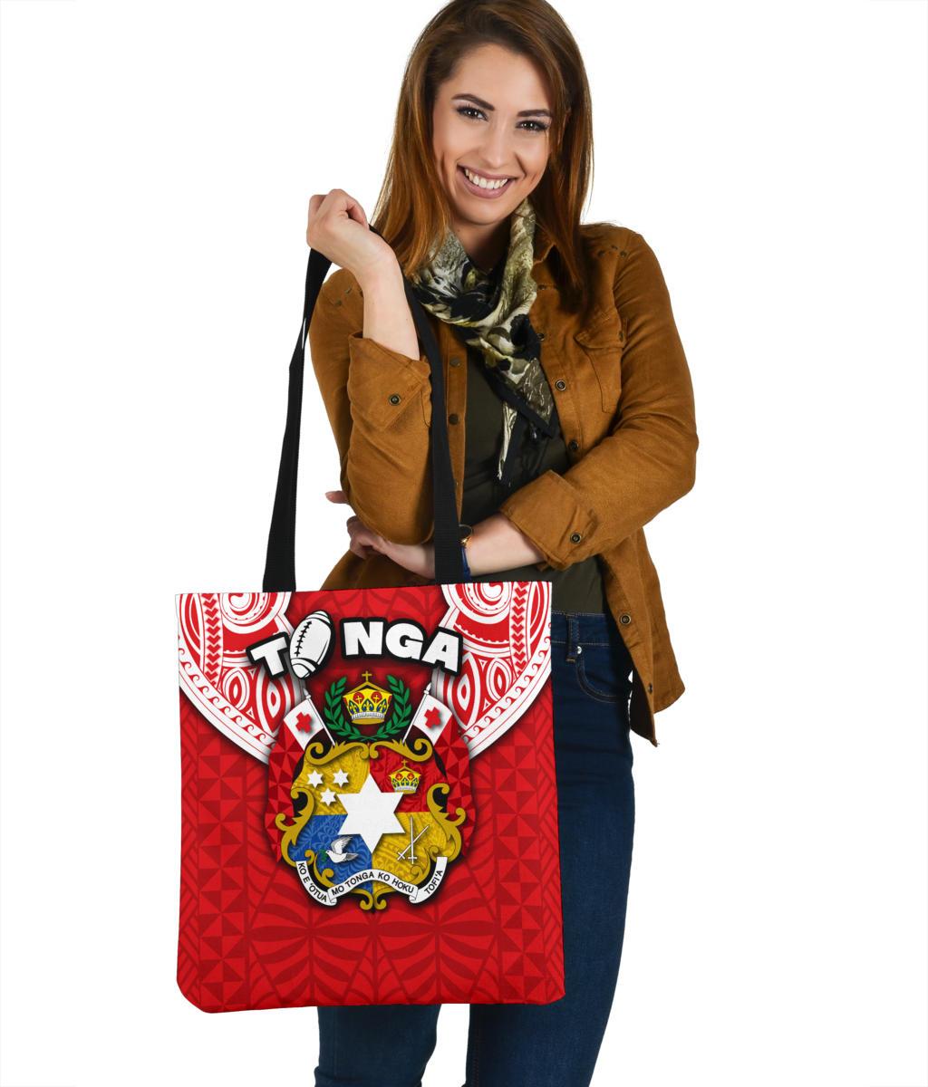 Tonga Rugby Tote Bag Royal Style Tote Bag One Size Red - Polynesian Pride