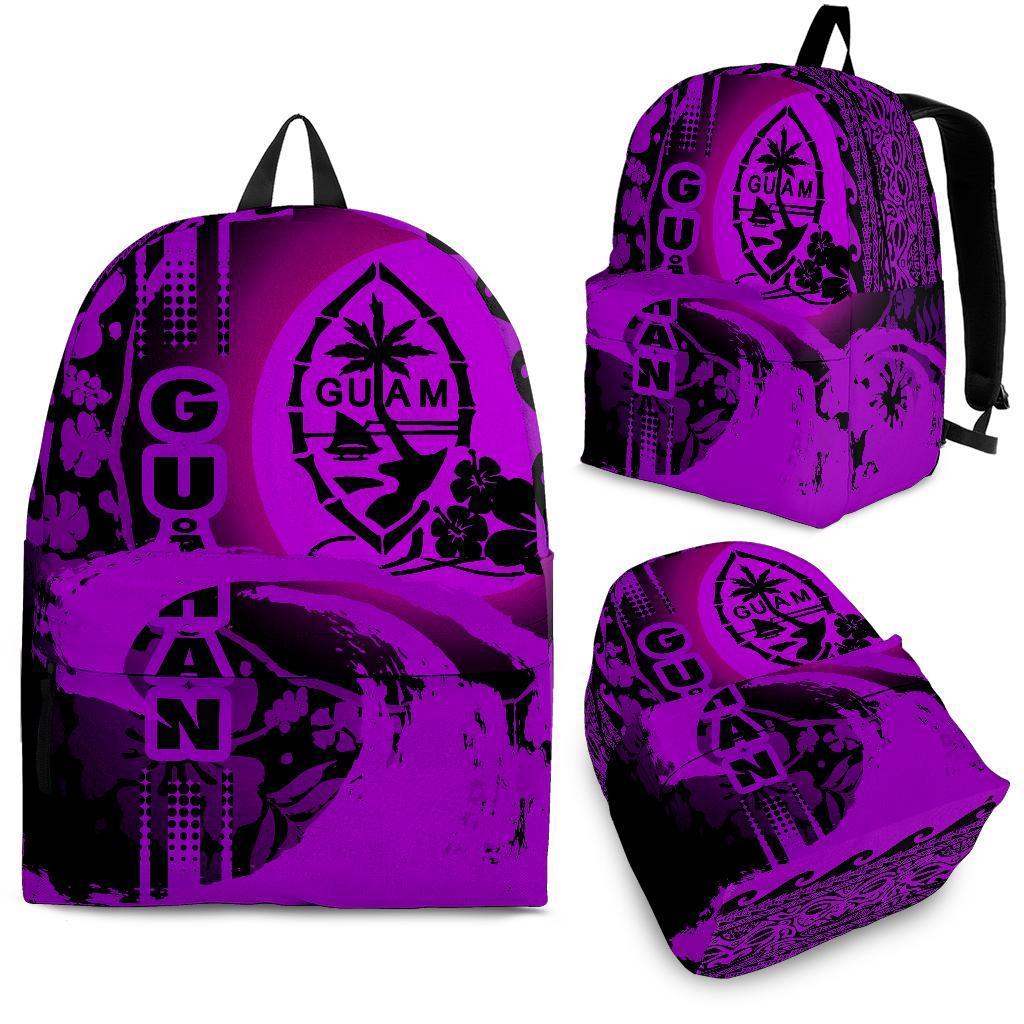 Guam Backpack - Hibiscus And Wave Purple Purple - Polynesian Pride