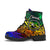 Chuuk Leather Boots - Rainbow Polynesian Pattern - Polynesian Pride