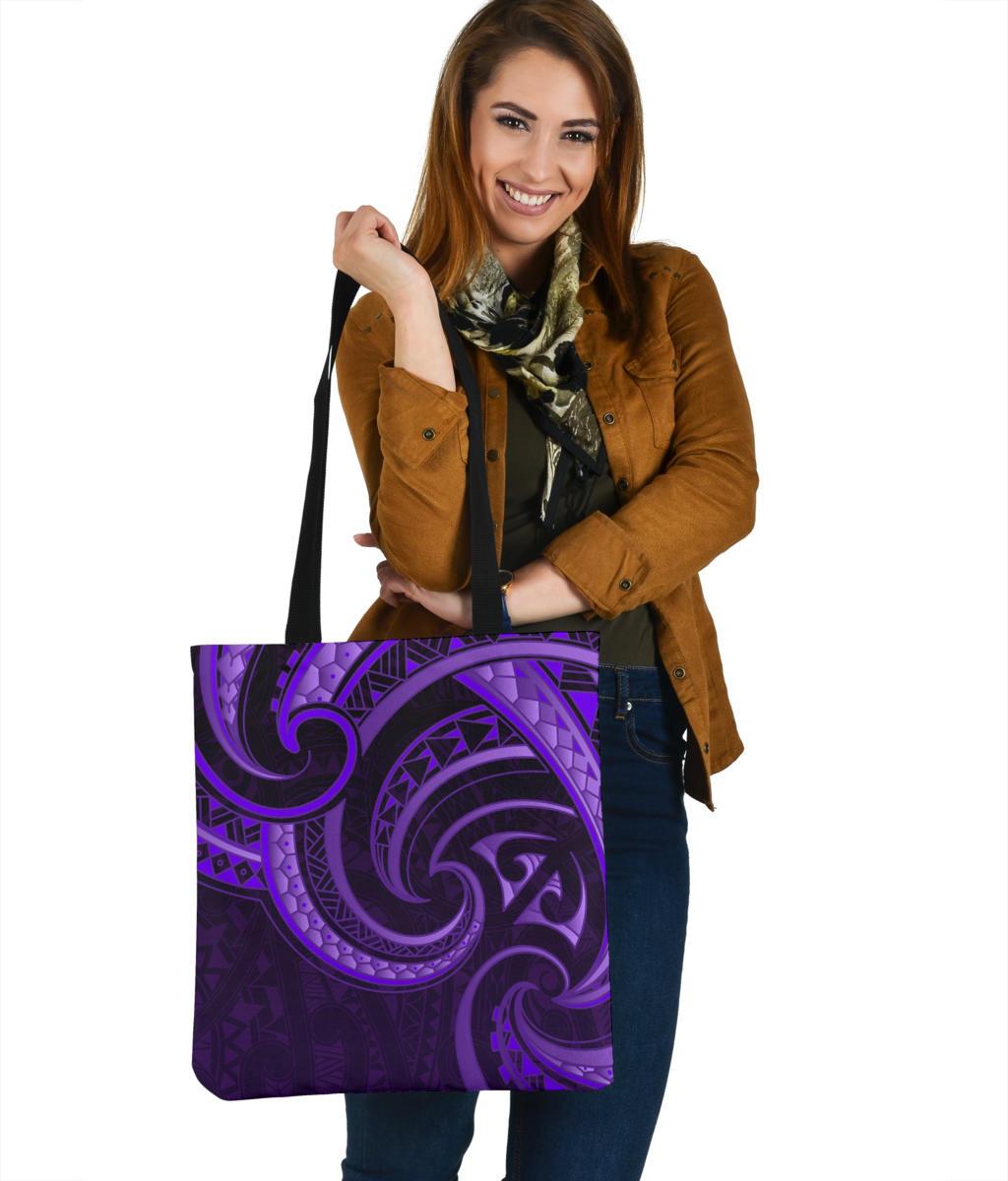 New Zealand Maori Mangopare Tote Bag Polynesian - Purple Tote Bag One Size Purple - Polynesian Pride