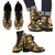 Nauru Leather Boots - Polynesian Tattoo Gold Gold - Polynesian Pride