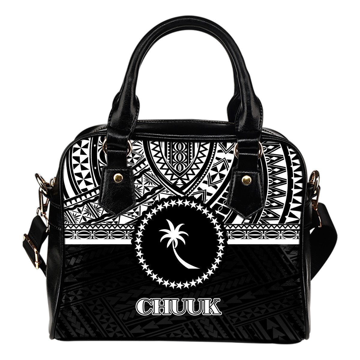 Chuuk Shoulder Handbag - Black White Version One Size Black - Polynesian Pride