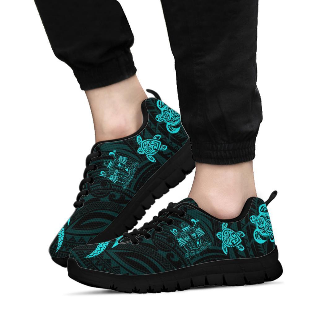 Fiji Polynesian Sneakers - Turquoise Tentacle Turtle Crest - Polynesian Pride