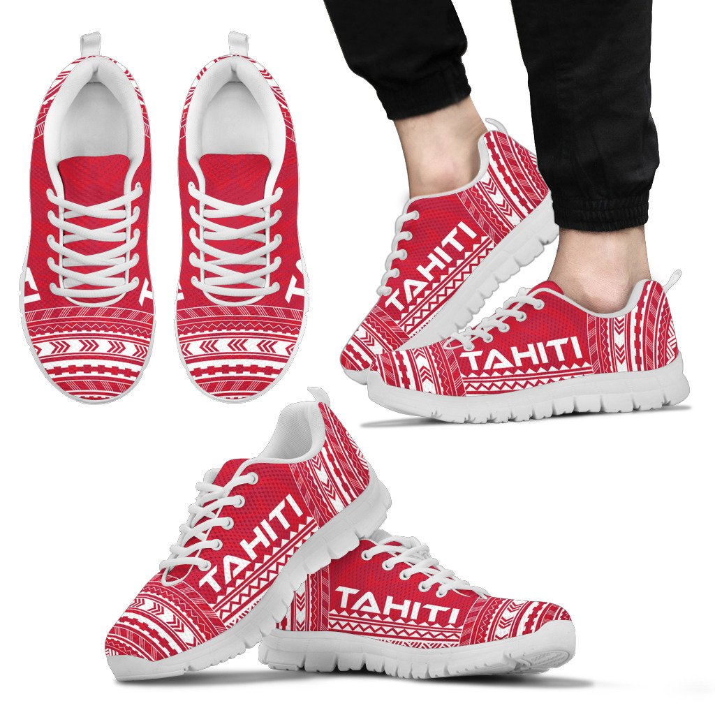 Tahiti Sneakers - Tahiti Polynesian Chief Tattoo Red Version - Polynesian Pride