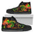 American Samoa Polynesian High Top Shoes - Reggae Plumeria Unisex Black - Polynesian Pride