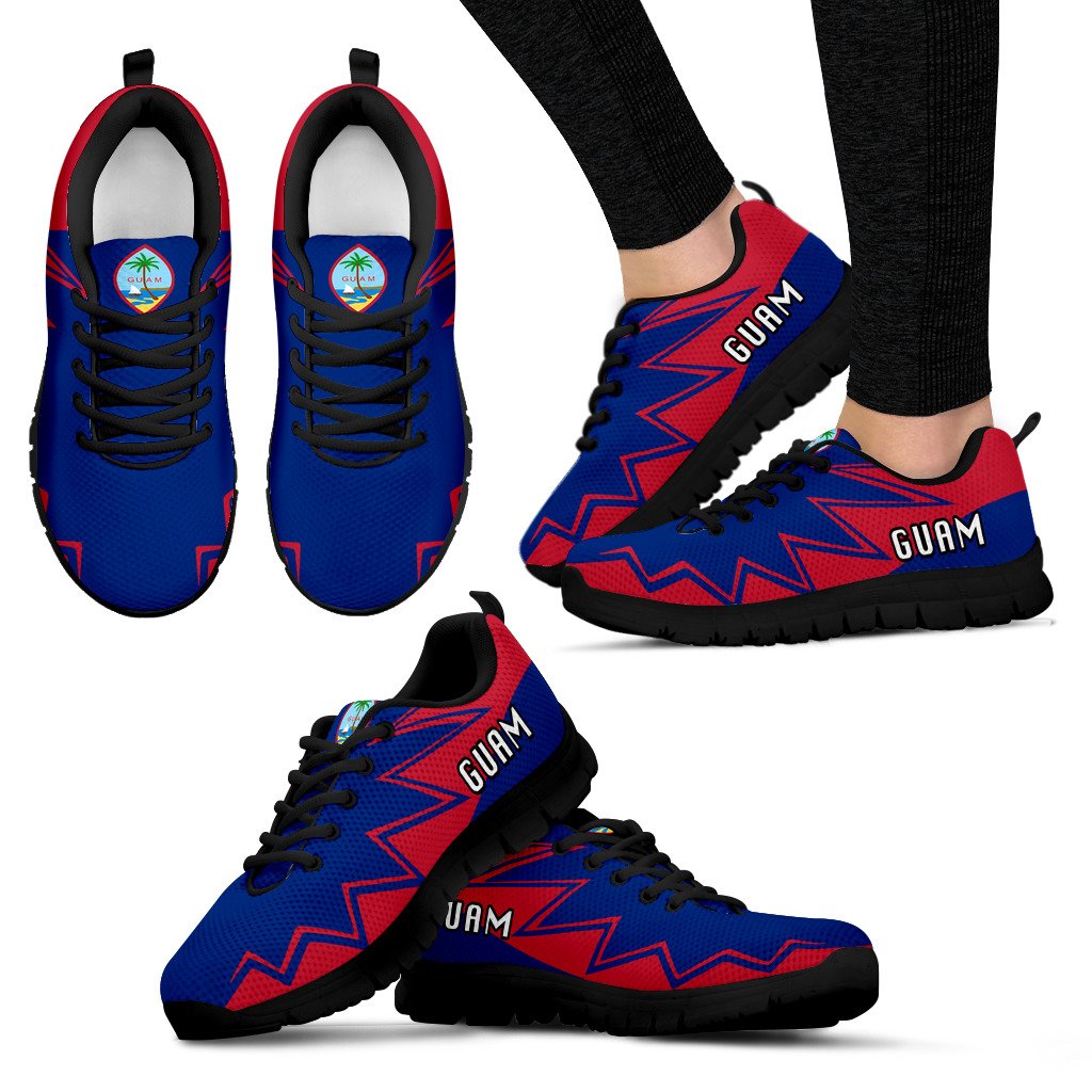 Guam Sneakers - Guam Flag Thunder Style - Polynesian Pride