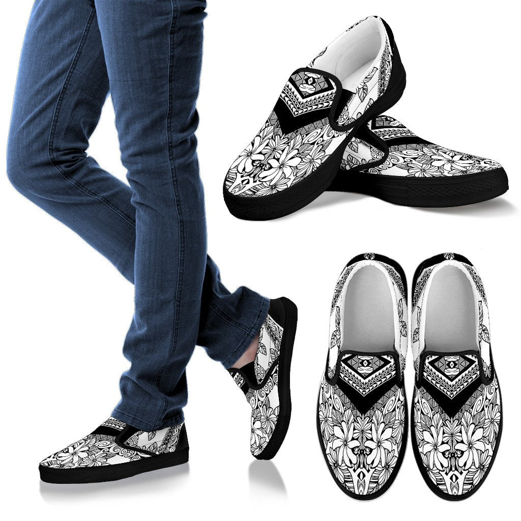 Polynesian Slip Ons 07 Women Black - Polynesian Pride