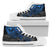 Polynesian Hawaii (Kanaka Maoli) High Top Shoes - Blue Hibiscus Turtle Flowing Unisex White - Polynesian Pride