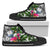 Marshall Islands High Top Shoes White - Turtle Plumeria Banana Leaf Crest Unisex Black - Polynesian Pride