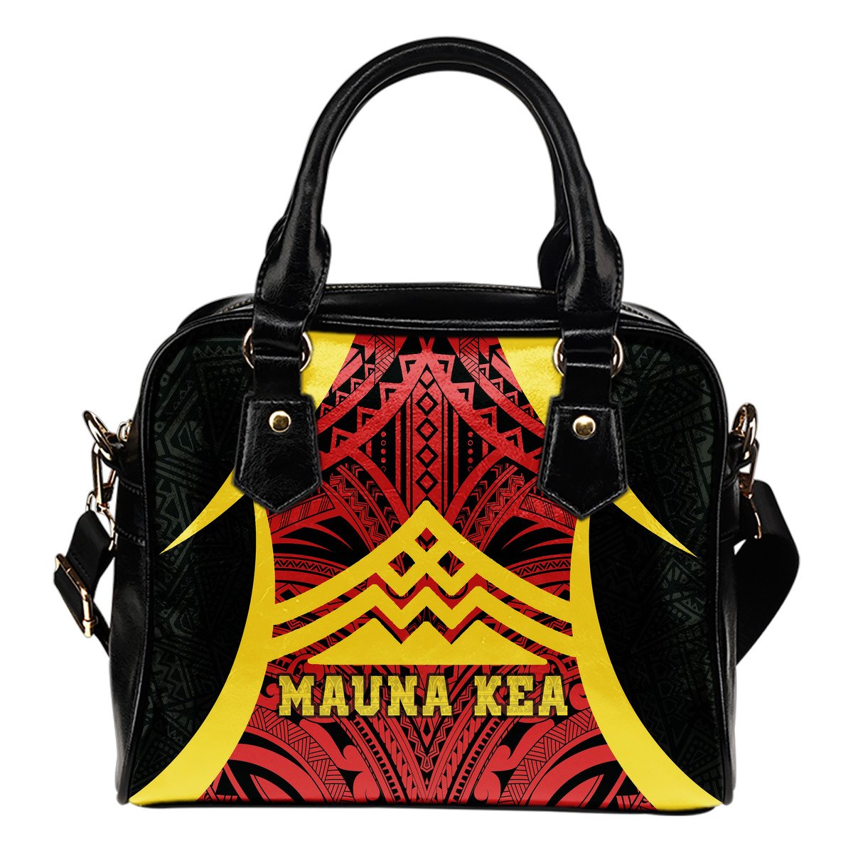 Hawaii Shoulder Handbag - Protect Mauna Kea One Size Red Yellow - Polynesian Pride