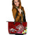 Tonga Leather Tote Bag - Turtle Plumeria (Red) Tote Bag One Size Red - Polynesian Pride