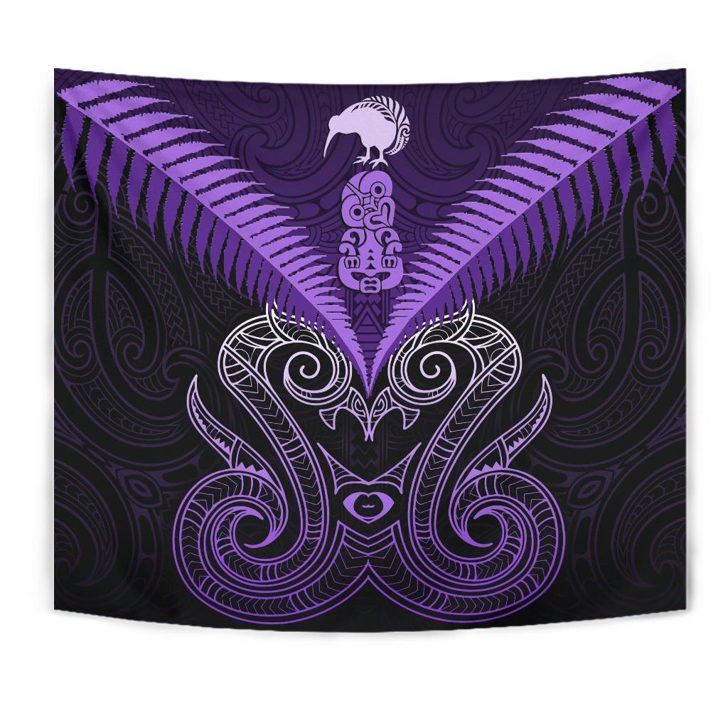 Maori Manaia New Zealand Tapestry Purple - Polynesian Pride