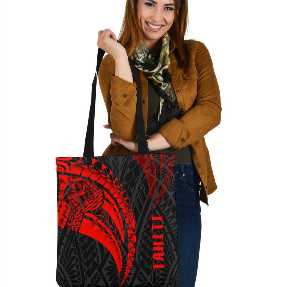 Tahiti Tote Bags - Polynesian Tahiti Seal Tote Bag One Size Red - Polynesian Pride