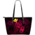 Hawaii Hibiscus Large Leather Tote Bag - Harold Turtle - Calico Red Red - Polynesian Pride