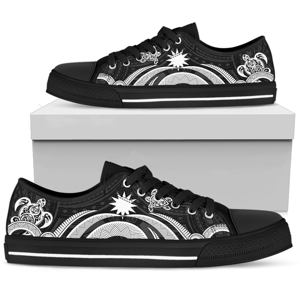 Nauru Low Top Canvas Shoes - White Tentacle Turtle - Polynesian Pride