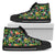 Hawaiian Shoes - Tropical Pattern With Pineapples, Palm Leaves And Flowers. High Top Shoes Womens High Top Black - Polynesian Pride