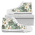 Hawaii Green Hibiscus High Top Shoe Womens High Top White - Polynesian Pride