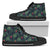 Hawaiian Shoes - Tropical Monstera Leaf Green High Top Shoes Womens High Top Black - Polynesian Pride